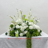 Fabricant de fleurs artificielles DKB, fleurs d'allée blanches et vertes les plus populaires GF453 80cm pour la décoration de cérémonie de mariage