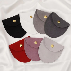 8*8cm Microfiber Jewelry Pouch Bags With logo Handmade Jewelry Pouch Earrings Necklace Bracelet Packing Bag - Product Image 1