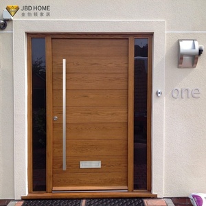 Porte pivotante extérieure en chêne européen de qualité supérieure, en bois massif, artisanale, ignifuge, minimaliste, taille personnalisable, entrée principale - Product Image 1