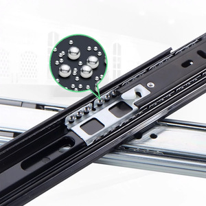 Glissière de tiroir Jessway à amortissement, 45 mm, en acier laminé à froid de 1,8 mm, à trois sections, avec roulement à billes, pour tiroir de meuble - Product Image 2