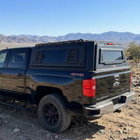 Auvent de camionnette en aluminium à profil bas avec panneaux relevables sur quatre côtés et porte-bagages pour Chevrolet Silverado 1500 2019+