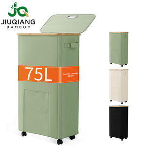 <span class=keywords><strong>Cesto</strong></span> de <span class=keywords><strong>Ropa</strong></span> <span class=keywords><strong>Sucia</strong></span> con Ruedas JQ, <span class=keywords><strong>Cesto</strong></span> de <span class=keywords><strong>Ropa</strong></span> <span class=keywords><strong>Sucia</strong></span> Alto con Ruedas y Tapa de 75L <span class=keywords><strong>para</strong></span> Lavandería, Dormitorio y Baño - Product Image 1