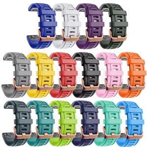 Tschick 20mm 22mm 26mm <span class=keywords><strong>Bracelet</strong></span> de montre pour Garmin <span class=keywords><strong>Fenix</strong></span> 3 5 5X <span class=keywords><strong>5S</strong></span> <span class=keywords><strong>Plus</strong></span> 6 6X 6S Pro <span class=keywords><strong>Bracelet</strong></span> en Silicone à dégagement rapide pour Forerunn - Product Image 2