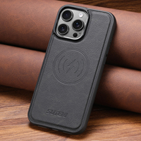 Coque de téléphone SUTENI pour iPhone 18 Pro Max, chargement magnétique sans fil, texture litchi, effet givré, simili cuir, compatible 17 16 Plus 15 14 13