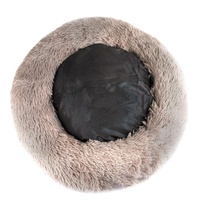 40cm XS Kleines Winter-Wasserdichtes Graues Kunstfell Beruhigendes Niedliches Reise-Hundebett Super Weiches Festes Nest Donut Flauschig Abnehmbar