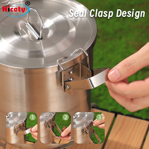 Ensemble de cuisine de camping en acier inoxydable 304, casserole et poêle portables avec sac de rangement pour la randonnée en plein air - Product Image 5