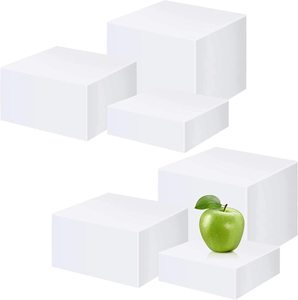 Présentoirs de buffet en acrylique blanc personnalisés OEM, cubes de présentation empilables pour gâteaux, desserts, collations et repas froids, vente en gros - Product Image 6