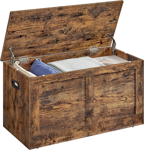 Organisateur de jouets en bois de style campagnard, <span class=keywords><strong>coffre</strong></span> de rangement avec 2 charnières de sécurité, banc à chaussures d'entrée, grande capacité, boîtes de rangement, bacs - Product Image 1