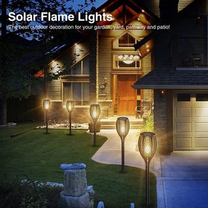 Lampu Dekorasi Taman <span class=keywords><strong>LED</strong></span> Model Obor Otomatis Nyala/Mati Tenaga Surya IP65 Tahan Air Dengan Efek Api Berkedip - Product Image 2