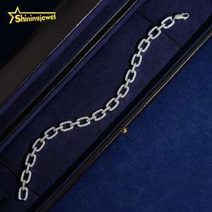 RTS US Warehouse Local Stock Pass Diamond Tester <strong>Solid</strong> 925 Sterling <strong>Silver</strong> Hip Hop Jewelry 7mm Infinity Moissanite <strong>Bracelet</strong> - Product Image 1