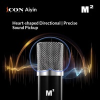 Microphone à condensateur sans fil Aiken M2 en métal XLR pour ordinateur de bureau, enregistrement cardioïde directionnel 48V, réduction du bruit, direct