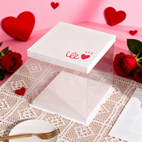 Boîte à gâteau transparente en plastique carrée de 10 à 12 pouces, pour la Saint-Valentin, en forme de cœur, pour mariage, cadeau