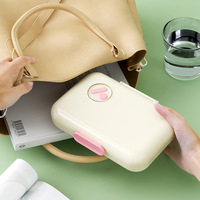 Boîte de Rangement Portable pour Pilules et Comprimés, Grande Capacité, Design Bicolore, Distributeur de Médicaments Semainier (3 Repas/Jour) pour Voyage