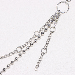 Hip Hop Metal <b>Waist</b> <b>Chain</b> Double Layer Beaded Pendant Denim <b>Chain</b> Decor Casual Fashion Body <b>Chain</b> Tibetan Silver Heart Shape - Product Image 4