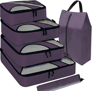 6 Set Organisateur Nylon Mesh Sac D'emballage Cubes Voyage Bagages Organisateurs D'emballage Avec Sac À Linge