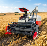 Moissonneuse-batteuse à grains de 100 CV avec un réservoir à grains de grande capacité, machine de récolte de blé et de riz à haute efficacité