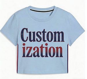 T-shirt court bleu clair personnalisé OEM ODM à manches courtes, col rond, bande latérale, en coton respirant, décontracté, été, avec logo personnalisé - Product Image 2
