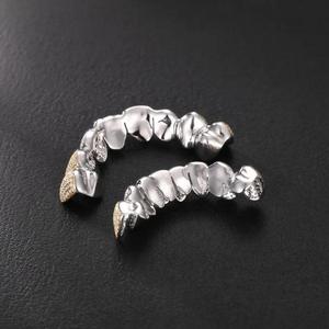 Grillz de luxe en argent sterling 925 avec moissanite taille brillant, aspect diamant, pour la mode contemporaine - Product Image 3