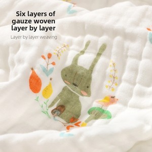 <span class=keywords><strong>Serviette</strong></span> <span class=keywords><strong>de</strong></span> bain pour bébé en pur coton, six couches absorbantes, couverture d'emmaillotage toutes saisons, 90x90cm, motif imprimé, <span class=keywords><strong>nouveau</strong></span>-<span class=keywords><strong>né</strong></span> - Product Image 3