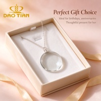 Collier photo en verre cristal vierge en gros à prix abordable, nouveau pendentif médaillon cœur en verre pour photos, coffret cadeau mariage et Saint-Valentin