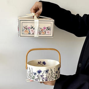 Corbeille à fruits florale et botanique haut de gamme de luxe léger, plateau de présentation pour le salon, le thé de l'après-midi, les collations et les douceurs, souvenir - Product Image 4