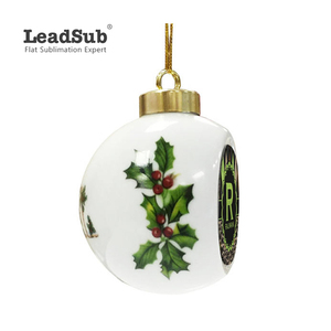 Leadsub blanco suave superior superficie colgante de cerámica de la sublimación en blanco de porcelana adornos bola - Product Image 5