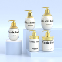 Cylindre de pompe doré en plastique de luxe de 300ml Conteneur de gel douche vide en plastique PET Bouteille de shampooing et de revitalisant avec pompe 500ML