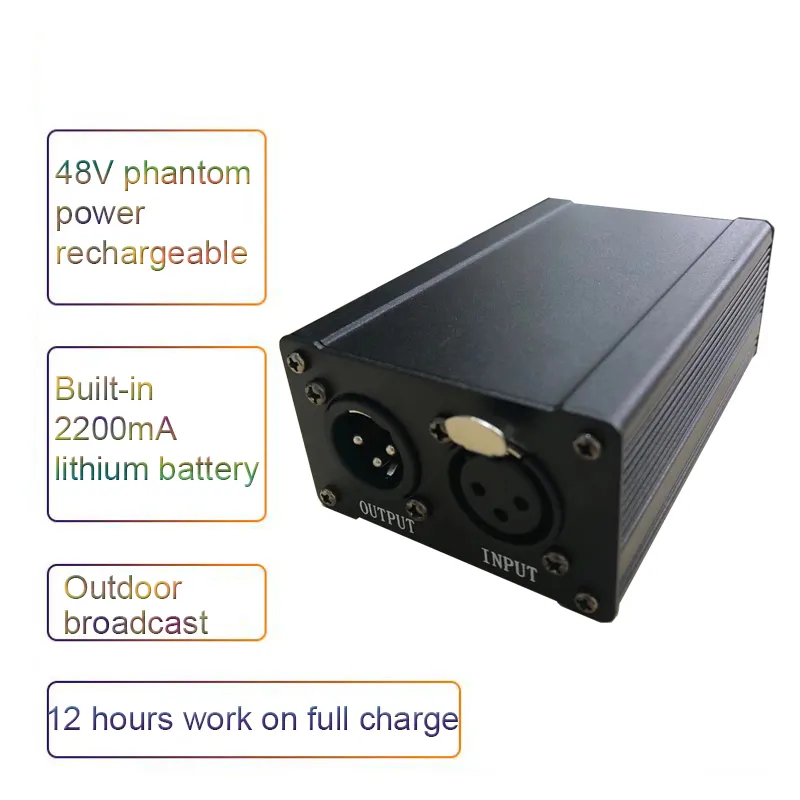 GAZ-PS02 녹색 오디오 48v 팬텀 전원 공급 장치 콘덴서 마이크
