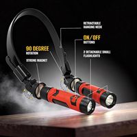 Lampe frontale LED rechargeable à double lumière puissante, portable, légère, magnétique, pour le cou, 500LM