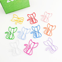 Clips en métal colorés en forme de chat, en stock, fournitures de bureau, vente en gros