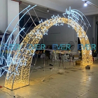 Arche lumineuse LED géante en fer forgé, étanche, motif rose, pour festival, couloir, faite à la main, écologique, pour extérieur