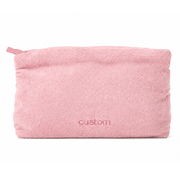 Sac en tissu éponge doux de haute qualité avec logo personnalisé, pochette cosmétique, jaune citron vif, sac cadeau promotionnel, sac de maquillage GWP