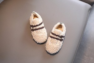 Chaussures d'hiver pour filles en coton doublées de polaire, sandales et pantoufles chaudes unisexes à pois pour enfants, chaussures épaisses et chaudes pour bébés - Product Image 2