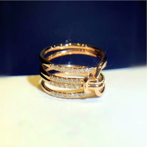 Anello Q344 in oro rosa con diamante, da donna, per fidanzamento, taglio rotondo brillante, colore naturale G, gioielli placcati 14K - Product Image 6