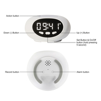 Réveil intelligent mini carré à LED avec fonction d'enregistrement, pour le sommeil, l'école, les médicaments et la cuisine