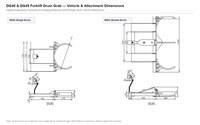 DG40 Grappin de levage robuste pour chariot élévateur, capacité 340 kg, pince à cerceau automatique pour fûts en acier de 55 gallons
