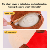 Pelota de Peluche Recargable con Cubierta Desmontable y Reemplazable de 15 cm, Juguete para Mascotas con Diseño de Pan y Superman, para Interiores y Exteriores