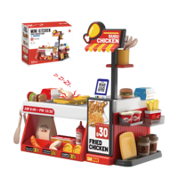 Jouet de cuisine pour enfants : Maison de jeu, mini-boutique de poulet frit, jouets de cuisine à aliments changeants de couleur, table à manger pour enfants