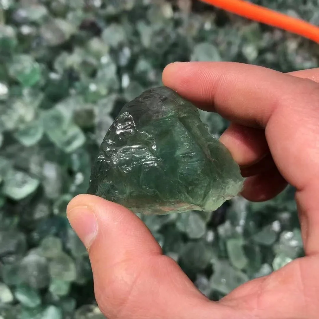 Natural quartz rough stones rock crystal quartz rough stone raw green fluorite