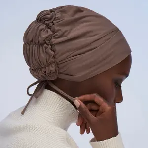 2021 nuovo stile unico indossare cappellino Comfort cappellini Hijab regolabili volumizzatore raso elastico di lusso foderato sotto la sciarpa