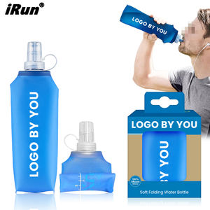 <span class=keywords><strong>IRun</strong></span>, logotipo impreso personalizado, frasco suave sin BPA, botella de agua plegable de silicona TPU plegable para paquete de hidratación para correr - Product Image 1