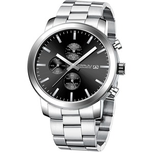 Nouvelle montre chronographe pour homme, étanche, multifonction, affichage du calendrier, bracelet en acier inoxydable, montre à quartz pour le travail et la vie quotidienne - Product Image 4