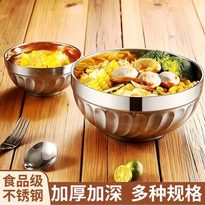 Ensemble de bols en acier inoxydable à double paroi, isolants thermiquement, antidérapants, pour la maison, les fêtes, les restaurants, utilisables au micro-ondes, couleur unie - Product Image 4