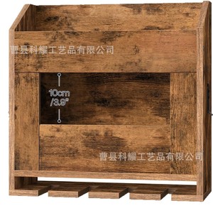 ชั้นวางไวน์ติดผนังไม้พร้อมที่แขวนแก้วสำหรับตกแต่งบาร์ที่บ้าน - Product Image 2