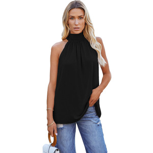 <span class=keywords><strong>T</strong></span>-<span class=keywords><strong>shirt</strong></span> <span class=keywords><strong>Femme</strong></span> Chic Décontracté <span class=keywords><strong>sans</strong></span> Manches Couleur Unie, Nouveau Style É<span class=keywords><strong>t</strong></span>é Automne – Vente en Gros - Product Image 2