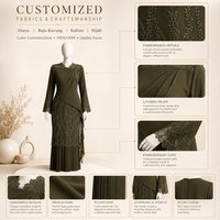 Robe longue sirène de luxe noire à manches longues avec broderie florale, sequins, dentelle et drapé latéral, ceinture, pour soirée formelle, pour femmes musulmanes, Raya