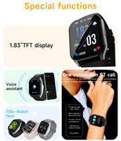 Dispositivos Inteligentes, Reloj Inteligente Android Cuadrado con Asistente de Voz IA, Monitor de Frecuencia Cardíaca, Presión Arterial y Oxígeno, Fitness, Responde Llamadas