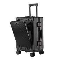 Valise à roulettes 4 roues de luxe personnalisable avec serrure TSA, ouverture frontale, cadre en aluminium durable et port USB intégré – Vente en gros