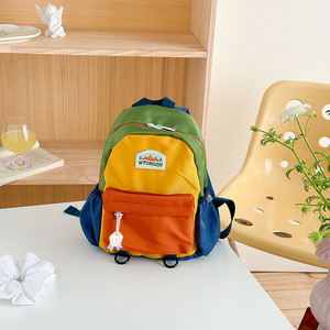 Nouveau <span class=keywords><strong>sac</strong></span> à dos pour enfants en nylon color-block, respirant, avec bretelles à coussin d'air, léger, pour garçons et filles - Product Image 6