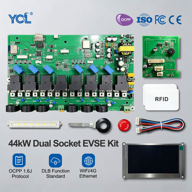 Dual Socket EVSE Logic Board 44kW 22kW 3 Phase Dual Load Balancing Parking Lot Station Solution Kit